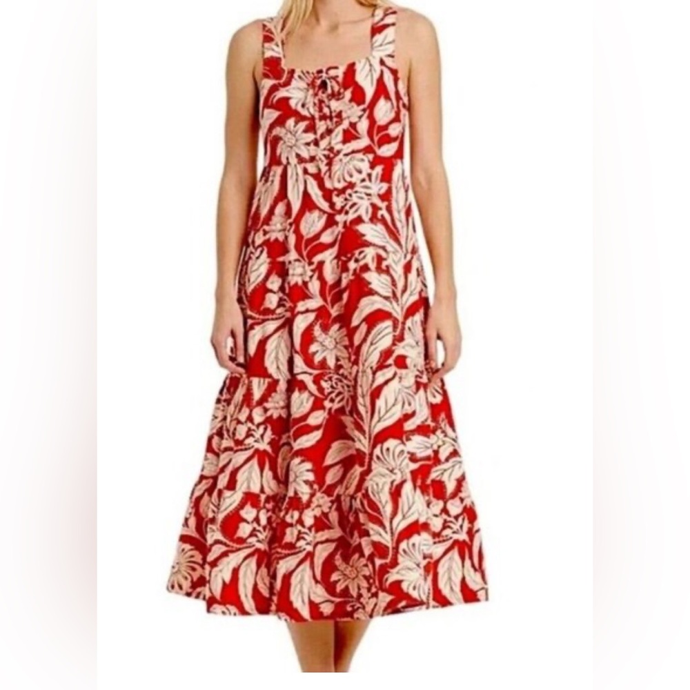 Who What Wear Floral Midi tiered dress size M